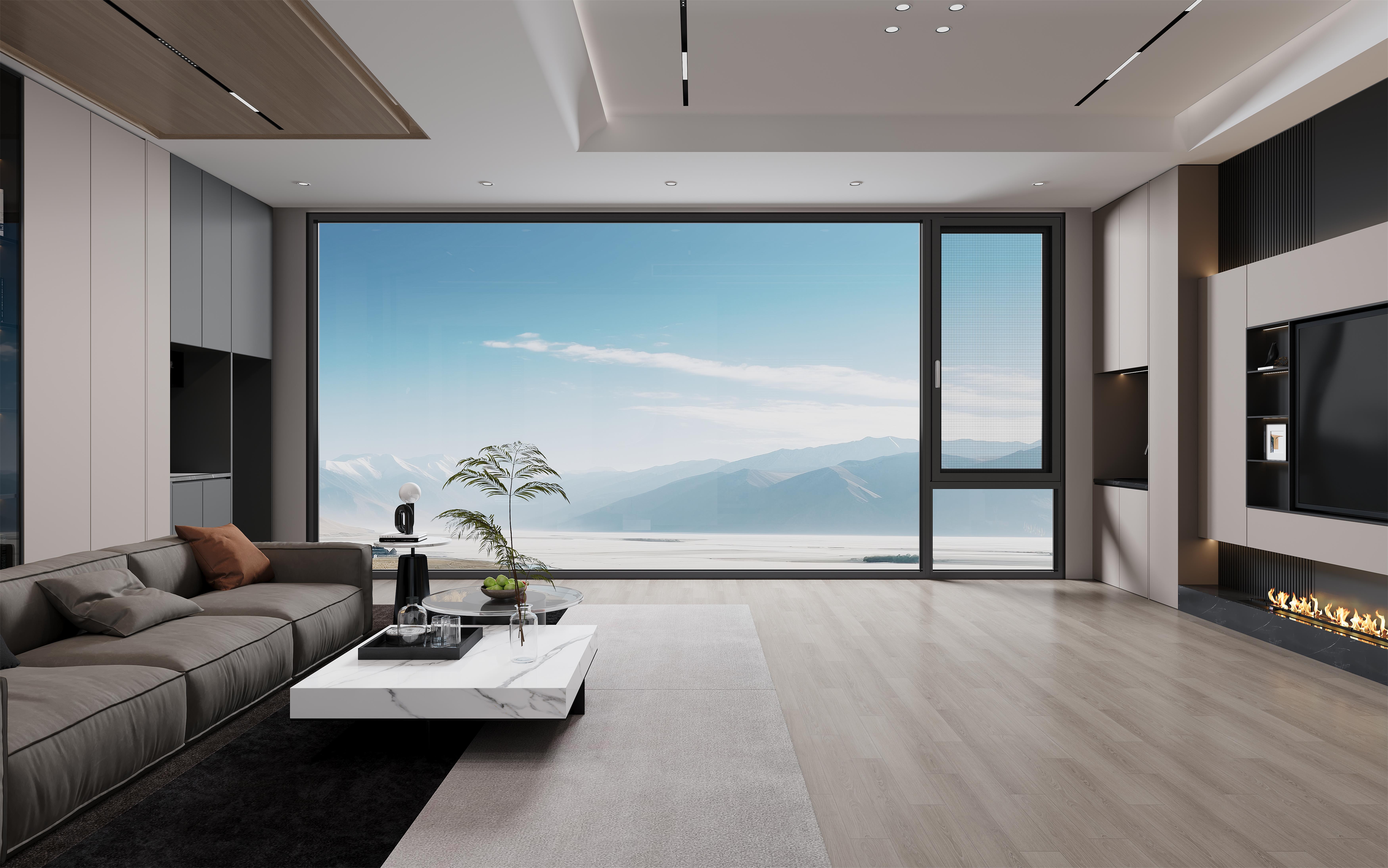 110一体外开窗室内_正面_